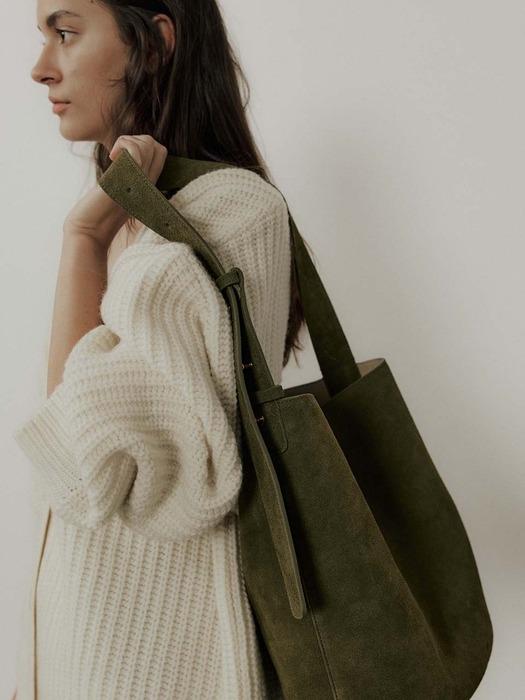 After Suede Bucket Bag_Olive