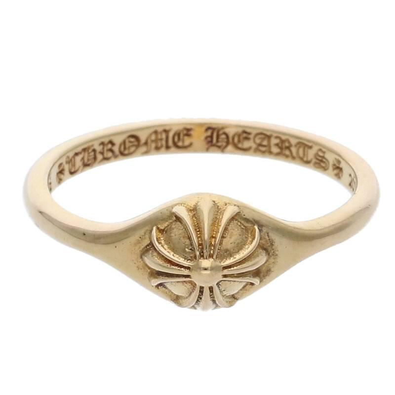 Chrome Hearts ChromeHearts Size: No. 9 22K BUBBLGM MINI HALF CRSBL/Bubble Gum Cross Ball Gold Ring