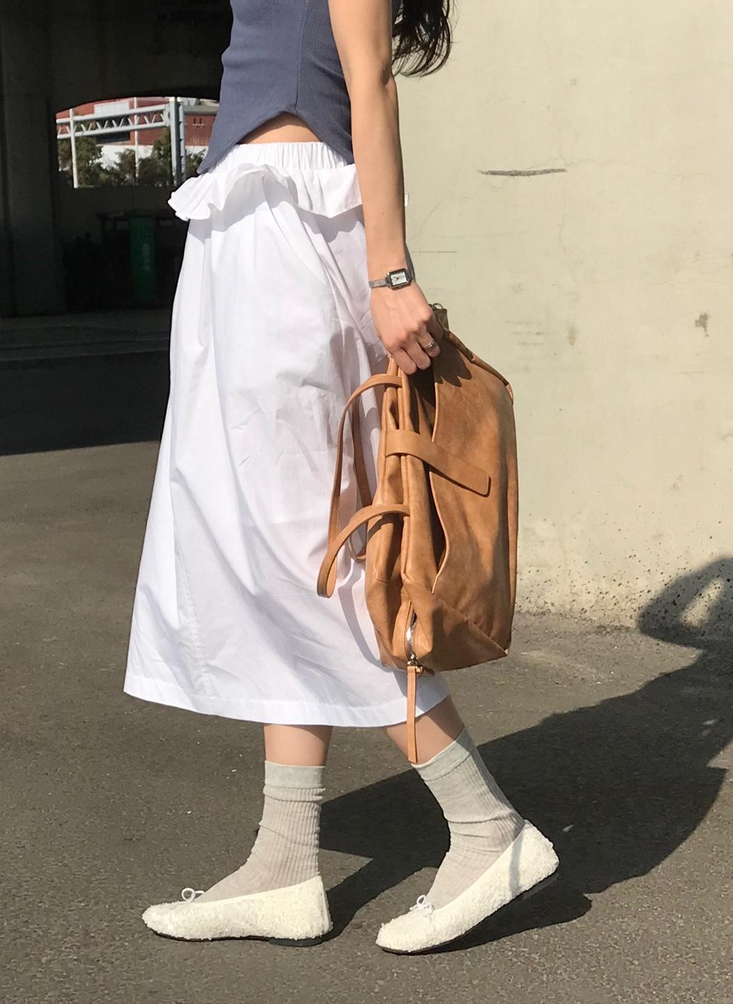 PREFRITT : Humming nylon frill long skirt