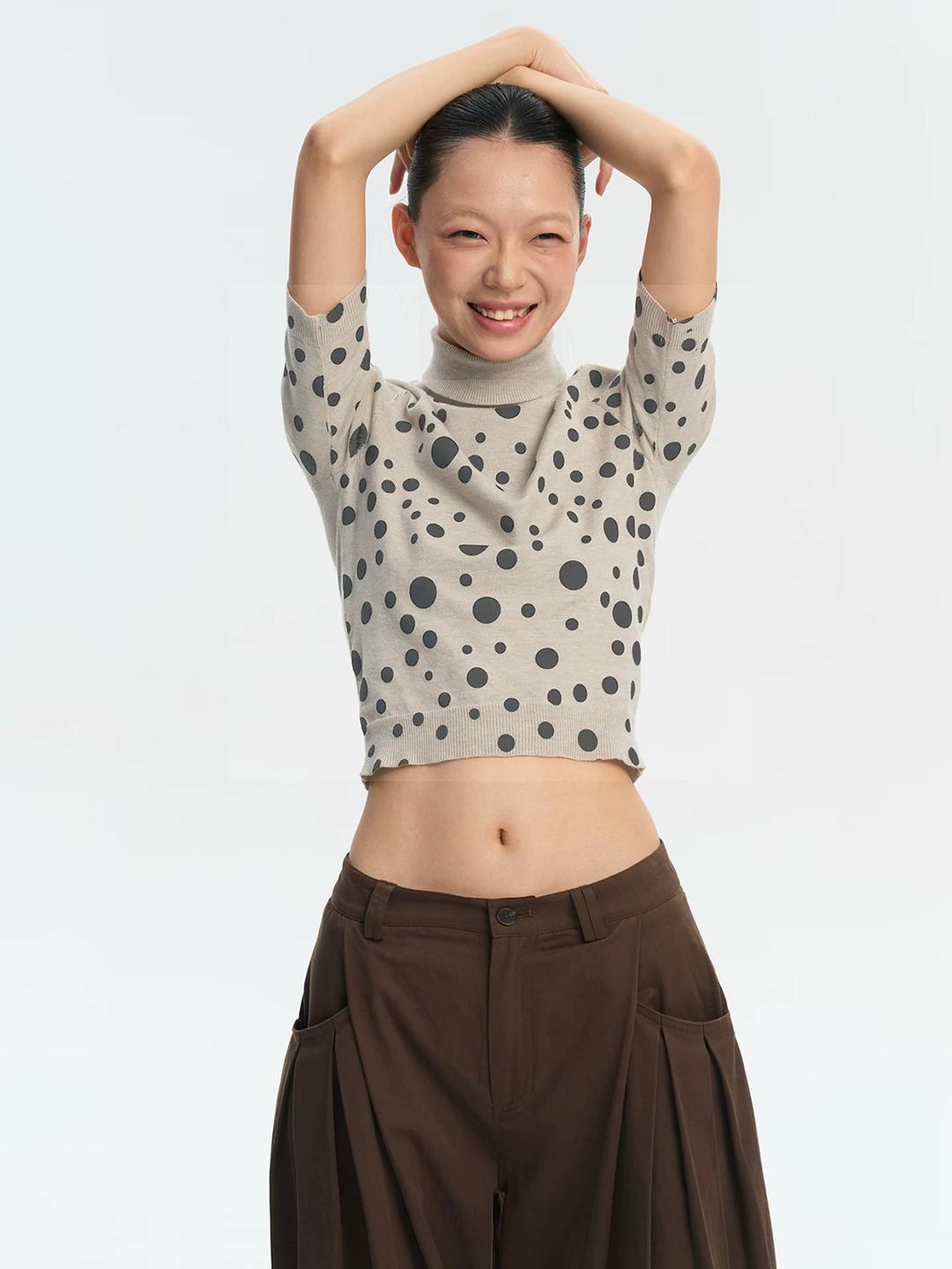 LINY LIBERTY Dot High Neck Knit