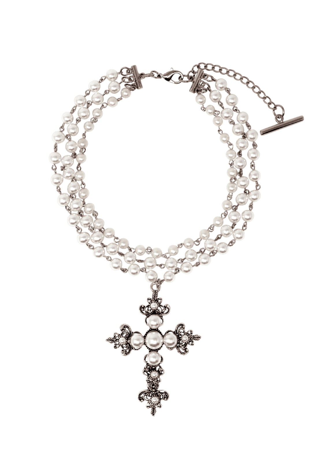 PEARL CROSS NECKLACE - Regular Size