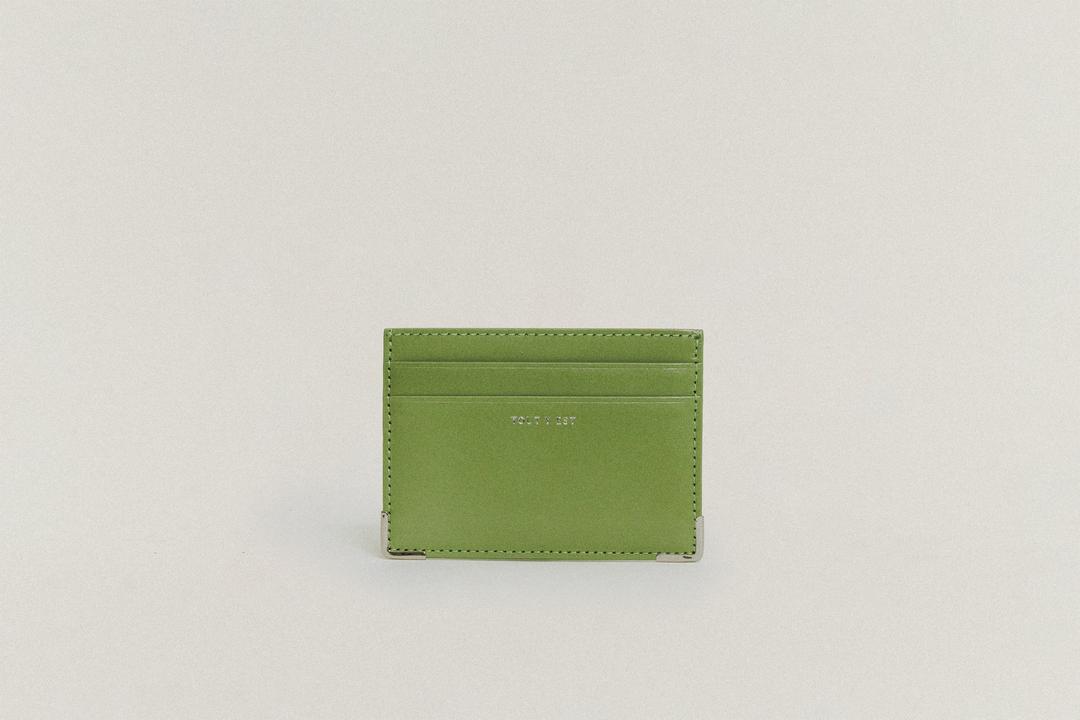 PORTE CARTES ANGLES OLIVE