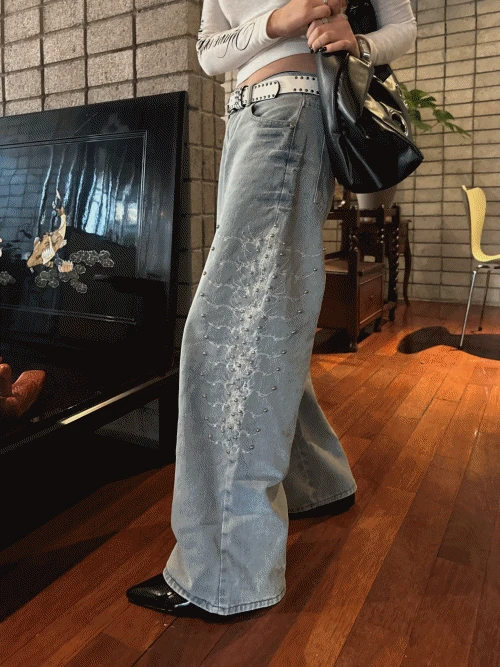 [UNISEX] SIDE PIERCING DENIM (2color)