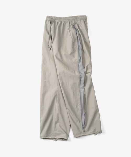 사이드 지퍼 나일론 밴딩 팬츠 (GREY)