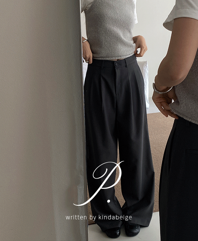 킨다베이지 [page] 피크먼 핀턱 슬랙스 (2color) (*숏·베이직·롱)