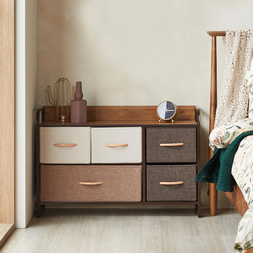 아가타 패브릭 수납 와이드 낮은 서랍장 수납서랍 협탁 거실수납 TB22R03