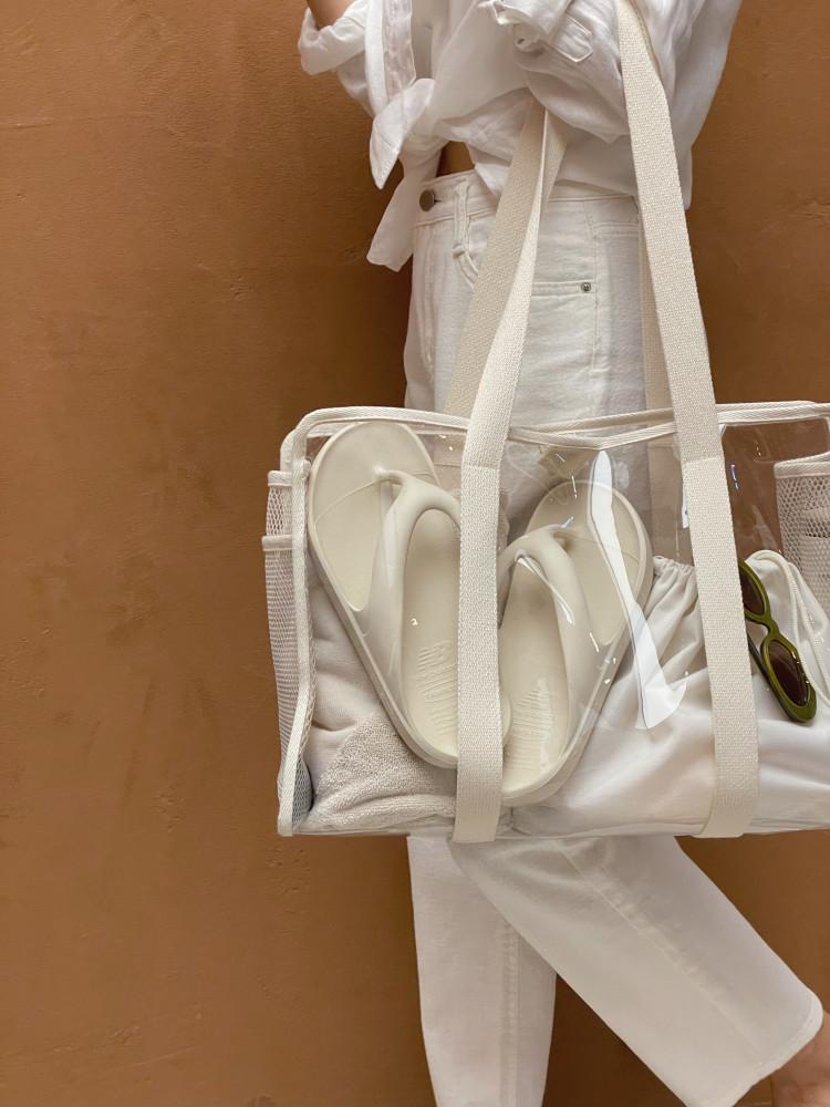 [옐로우디어] 토바백 단품 - 투명 비치백