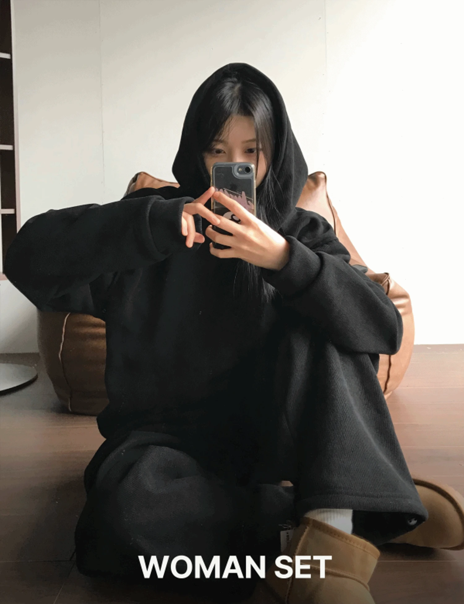 (WOMAN) 포근 양털 기모 코듀로이셋업