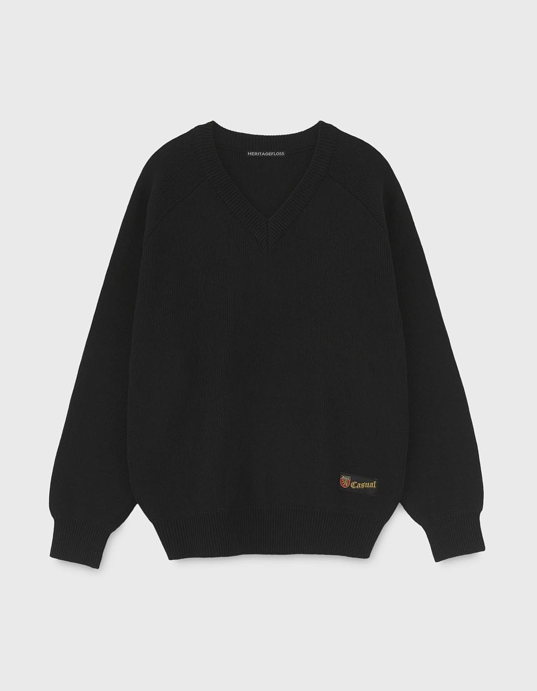 SPORT 5G WOOL V-NECK / Black