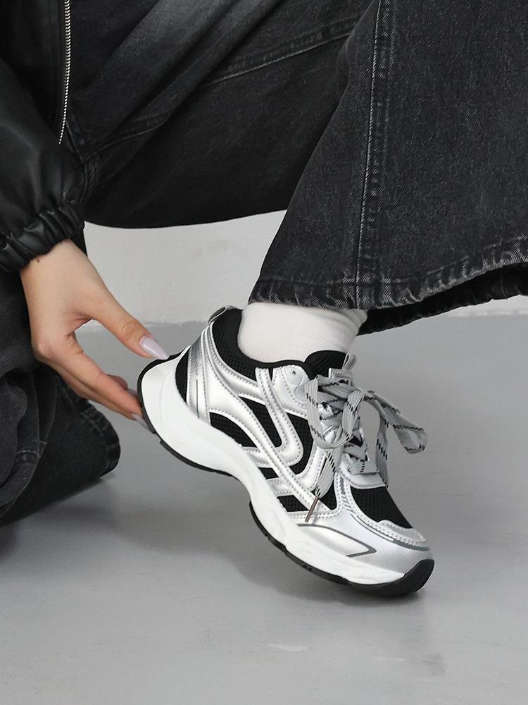 라든 컬러믹스 메쉬 통굽 Y2K감성 어글리 스니커즈 운동화(5.0cm)