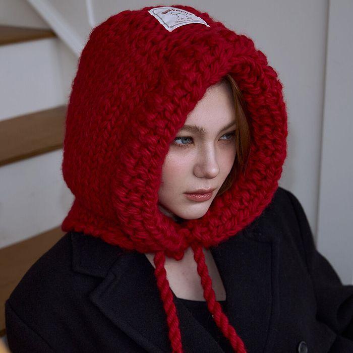 Handmade Wool Balaclava [Rose Red]