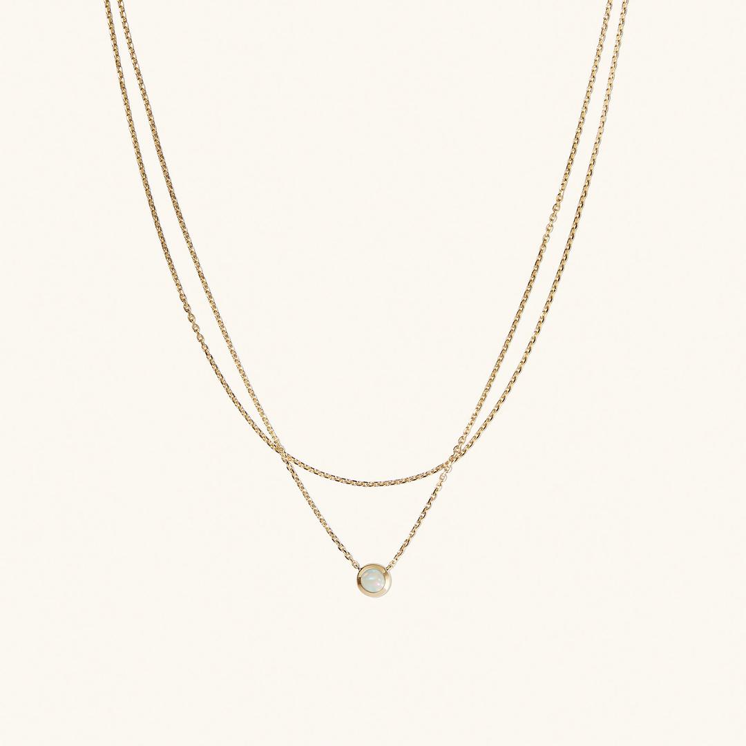 18k Gold Vermeil / Opal / 15-17 inches