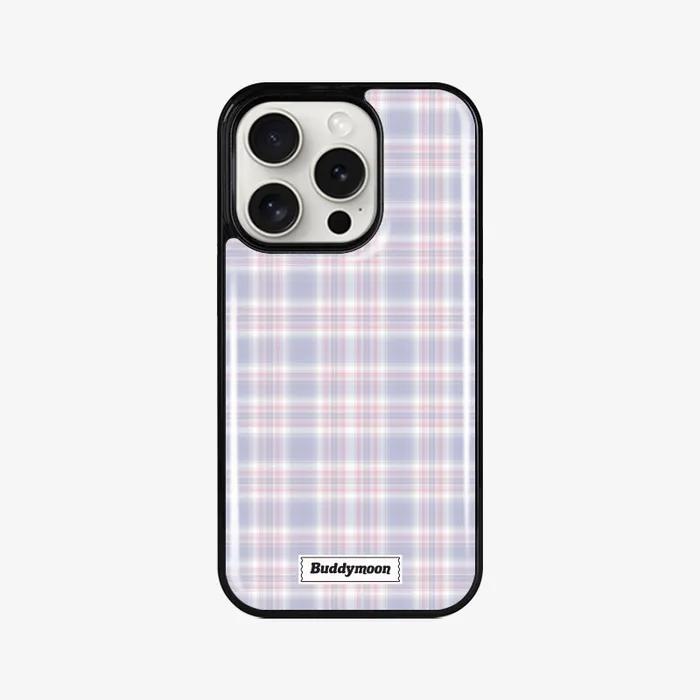 [taro milk check epoxy case] 연보라 핑크 파스텔 체크 하이틴 폰케이스