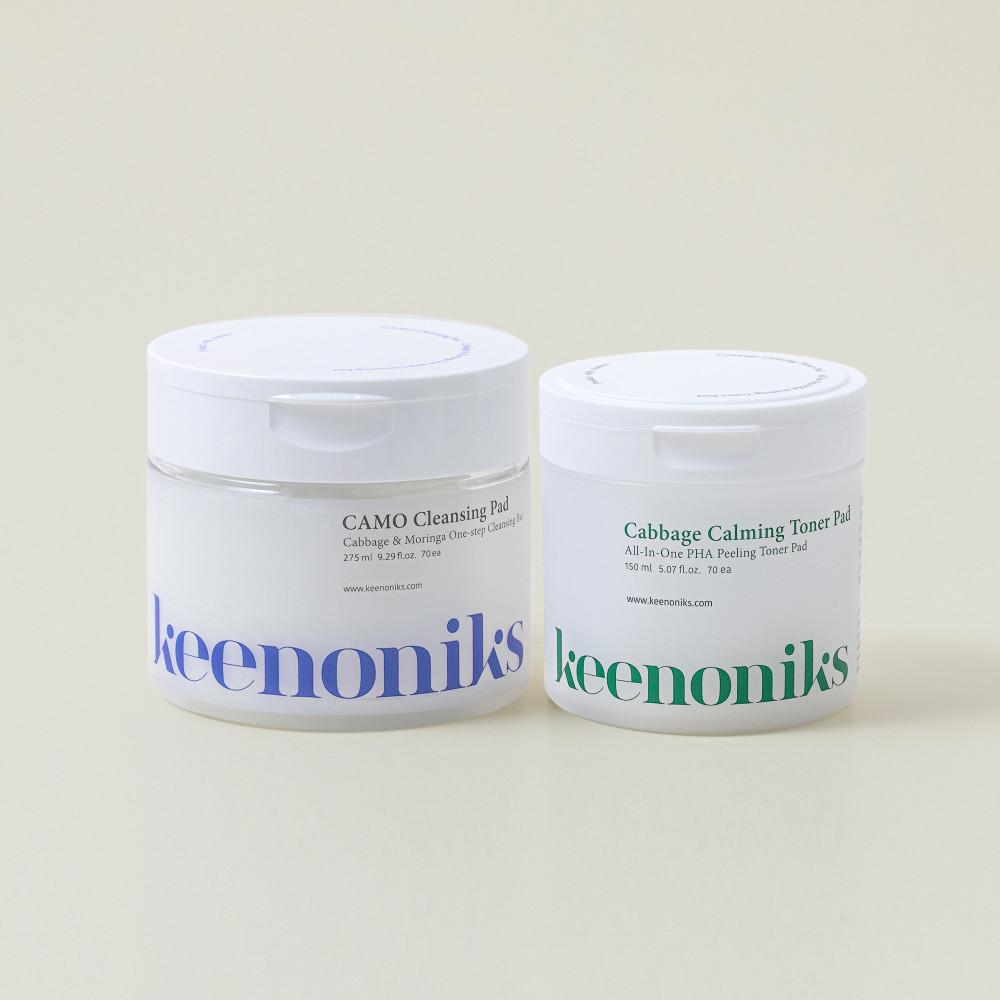 [패드맛집] 키노닉스 양배추 토너패드 + 카모 클렌징패드 2종 세트