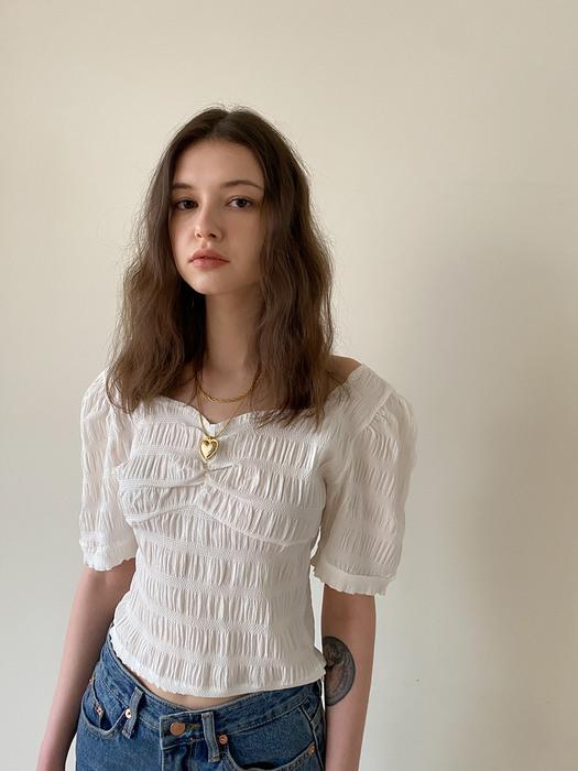 heart neck crop top (3colors)