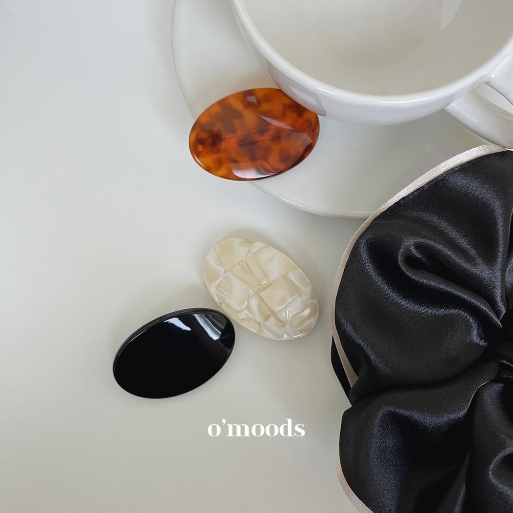 에그 미니 자동핀 마블 자개 블랙 고급 프랑스 셀룰로오스 옆머리 앞머리 포인트 헤어핀