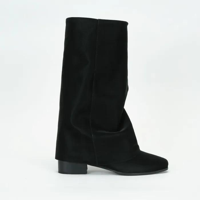 [한소희,슬기 착용] Wrinkle Leather Boots (Black) (225-255)