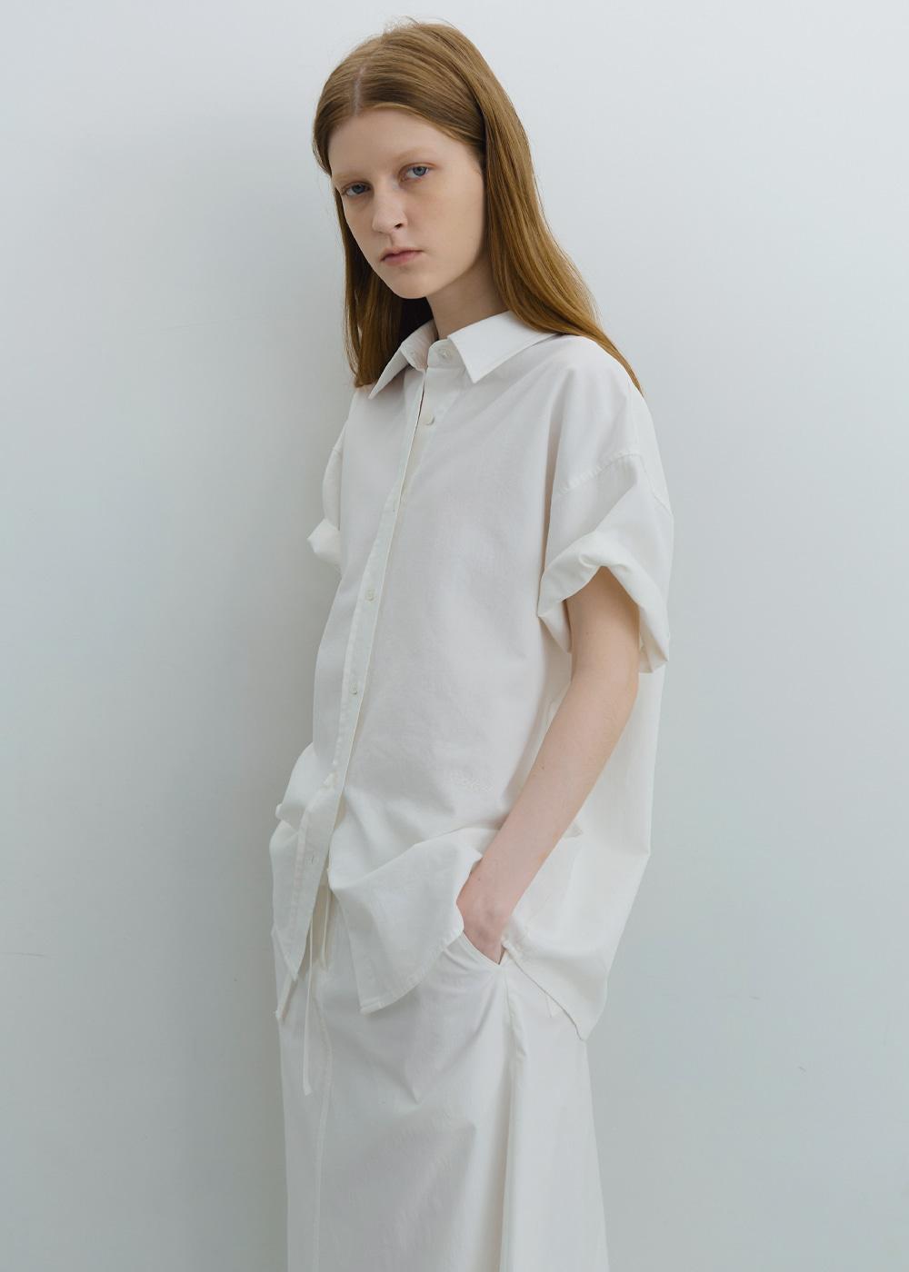 Oxford half shirt (ivory)