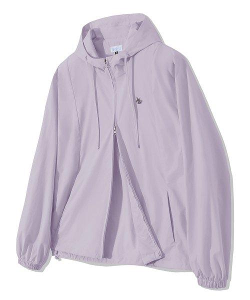 나일론 크롭 후디 윈드브레이커 재킷 (퍼플)