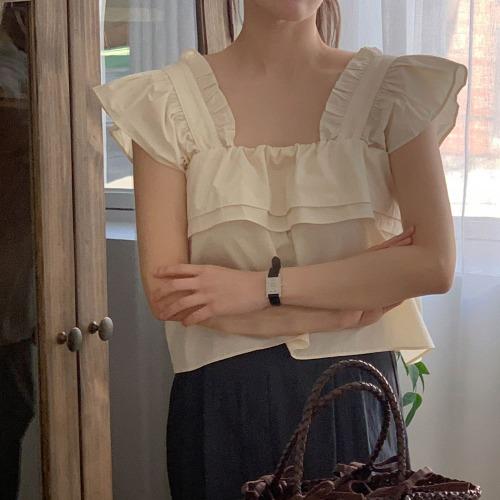 ♥바로배송♥ 헨젤 양면 프릴 나시 블라우스 (4color)