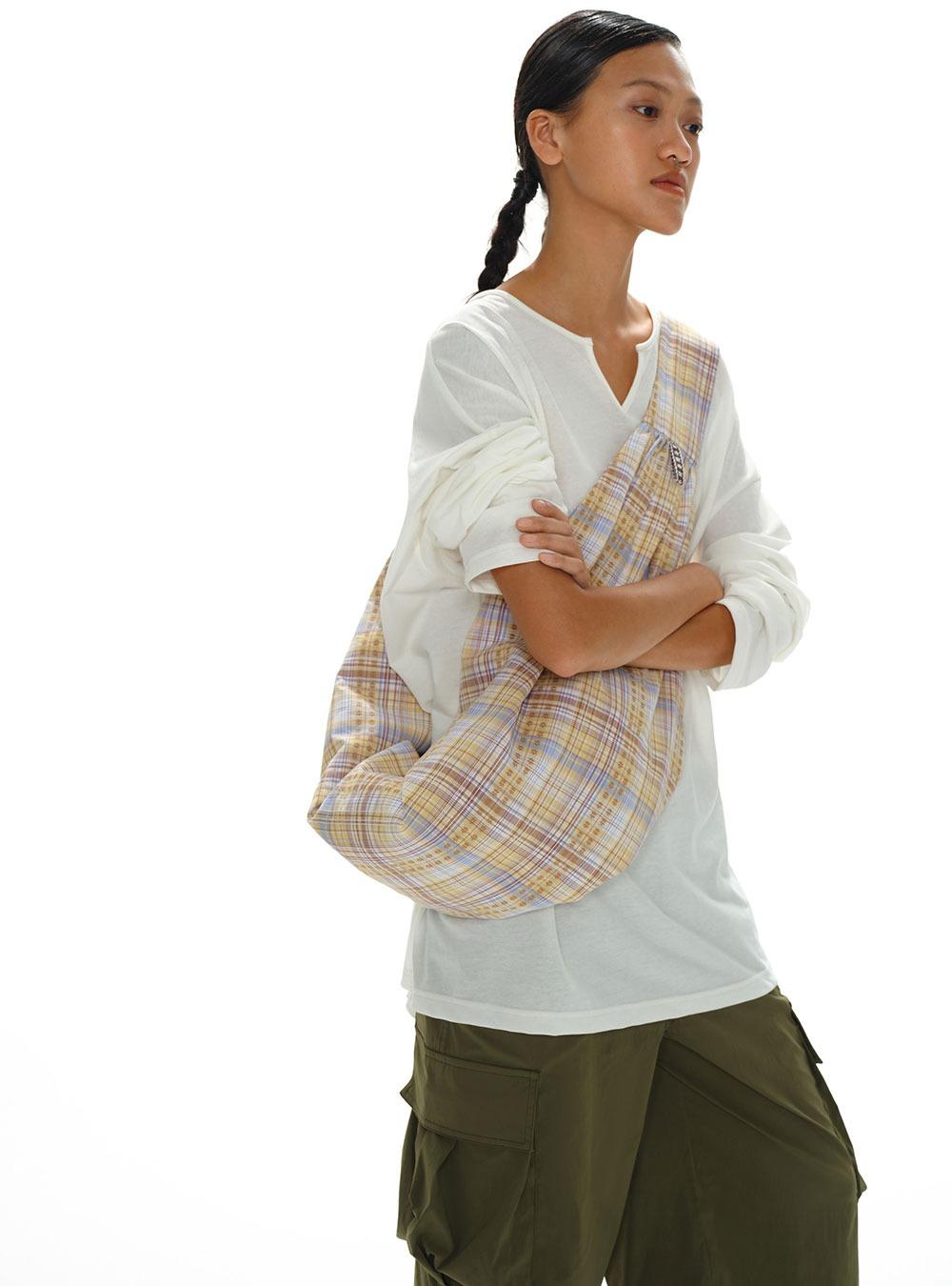 Yellow Plaid Jacquard Hobo Bag Shoulder Cross Bag