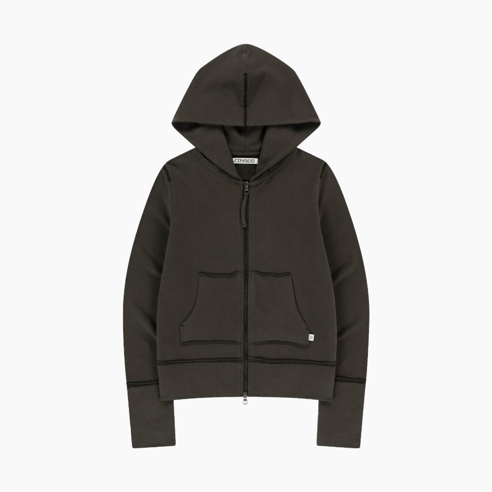 Coyseio Stitch Hood Zip-Up "Dark Brown\"
