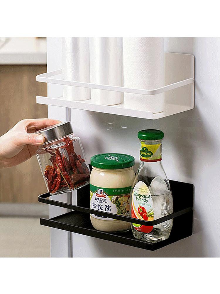 척척 달라붙는 사이드 랙 1+1 강력 마그네틱 냉장고 자석 부착 수납 공간