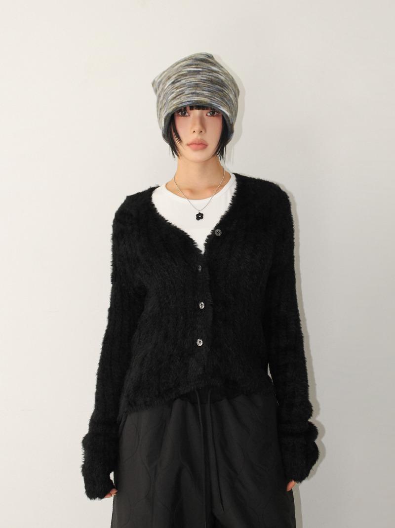아케 FEATHER HAIRY CARDIGAN (3color!)