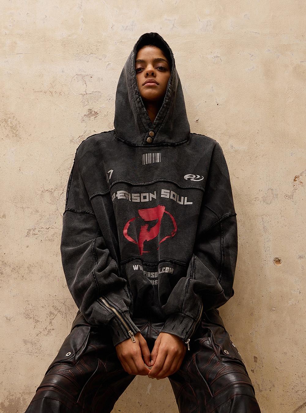[PERSONSOUL] Meta-Symbol Stain Heavy Hoodie