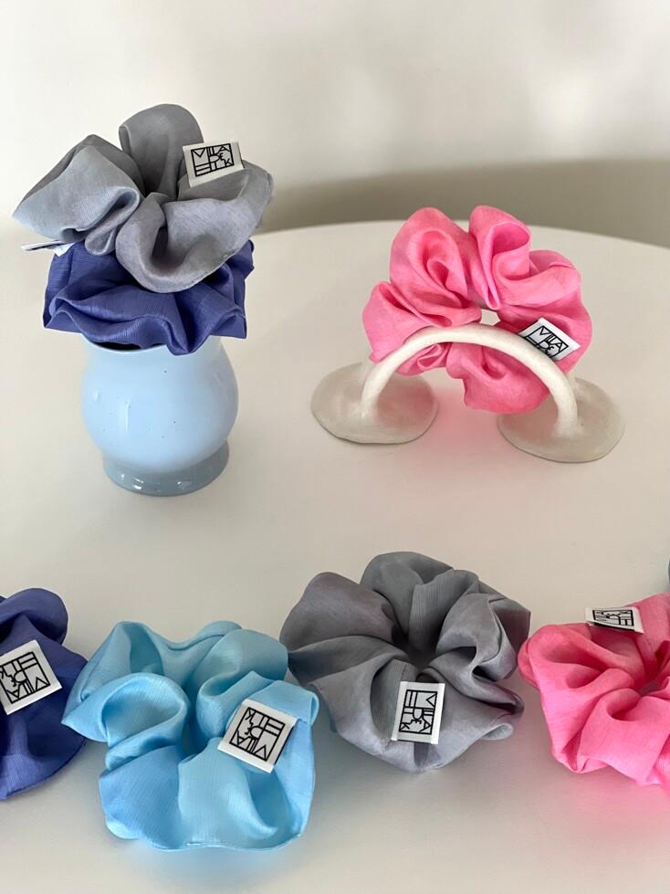 silk scrunchie hand dyed (4colors)