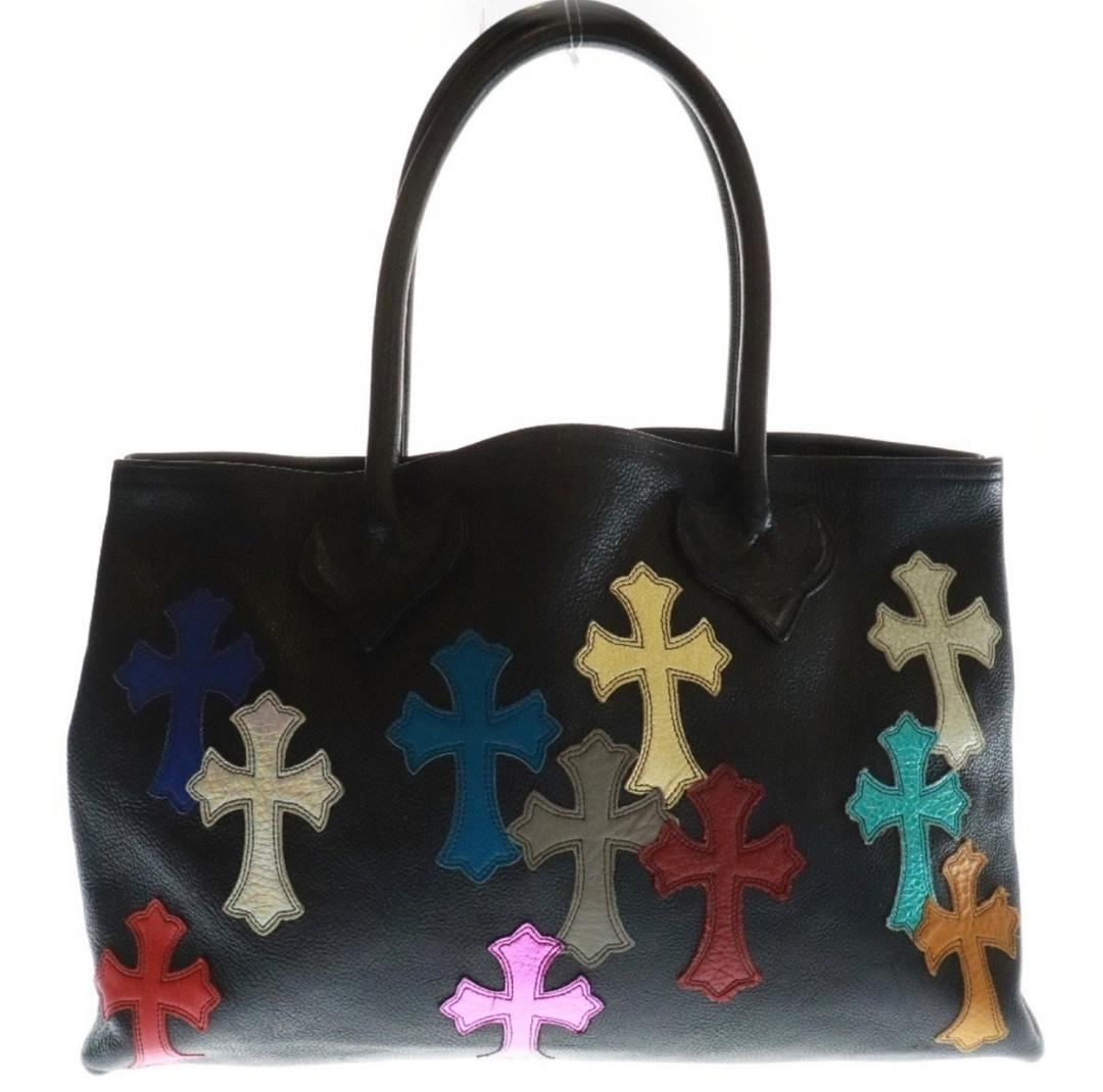 CHROME HEARTS クロムハーツ TOTE W SNP セメタリートート マルチクロスパッチ レザー トートバッグ ブラック マルチカラー | chromehearts