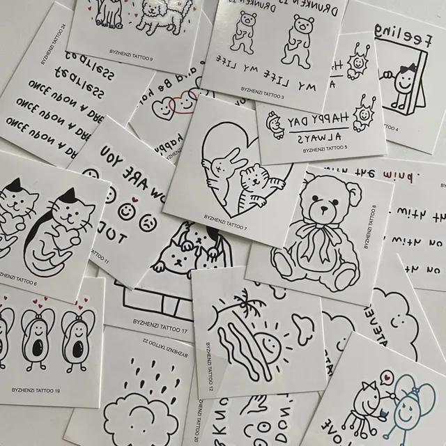 (타임세일)최저가*!두들 타투스티커 문신 헤나 레터링 캐릭터 *만 14세 이상 구매가능