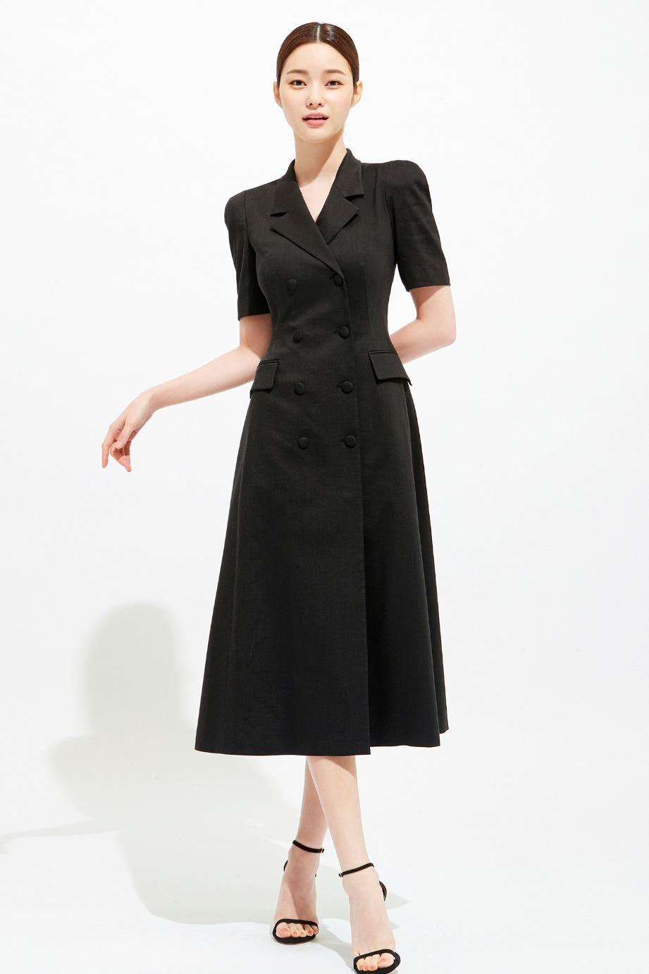 LINEN TAILORED COAT DRESS