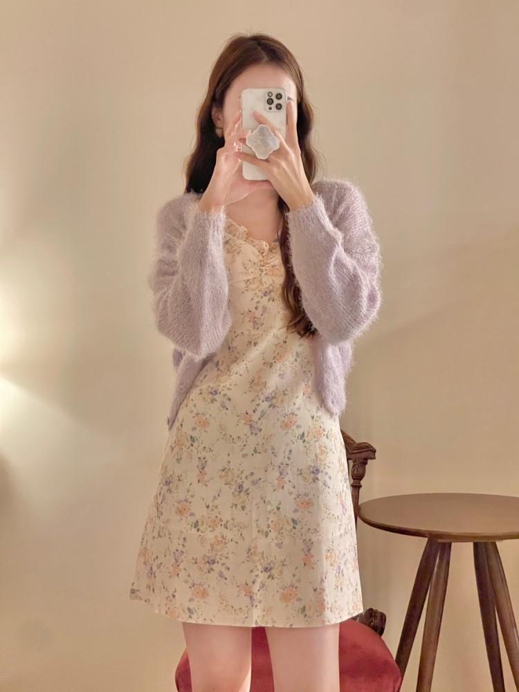 플라워미니원피스 뷔스티에원피스 봄원피스