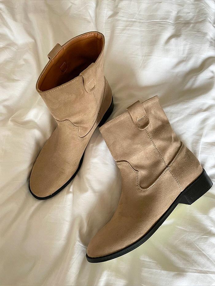 warming ankle boots (beige, black)