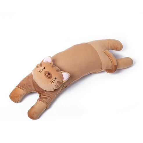 [아트상품] 고양이 바디 필로우 - 3 designs, 브라운 고양이 (극세사 옷)