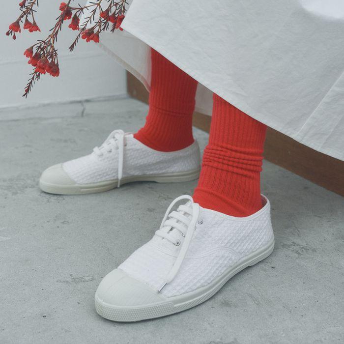 TENNIS LACET WAFFLE - WHITE