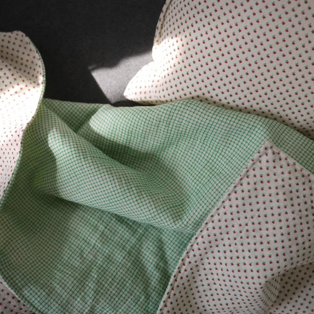 green check+small flower / 4Layer gauze blanket, 4중 거즈 블랭킷, 여름이불