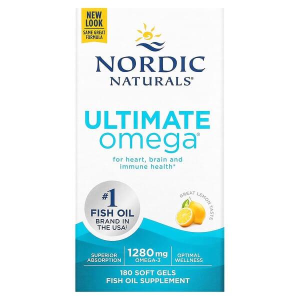 Nordic Naturals, Ultimate Omega, 레몬, 1,280mg, 소프트젤 180정(소프트젤당 640mg)