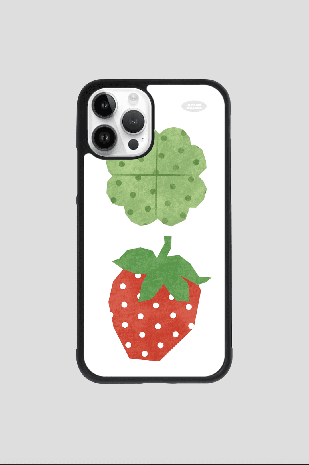 BIG STRAWBERRY & CLOVER case (glass bumper)