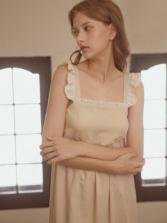 4545 BCFHO [캡내장]  프랑소와 원피스 Beige