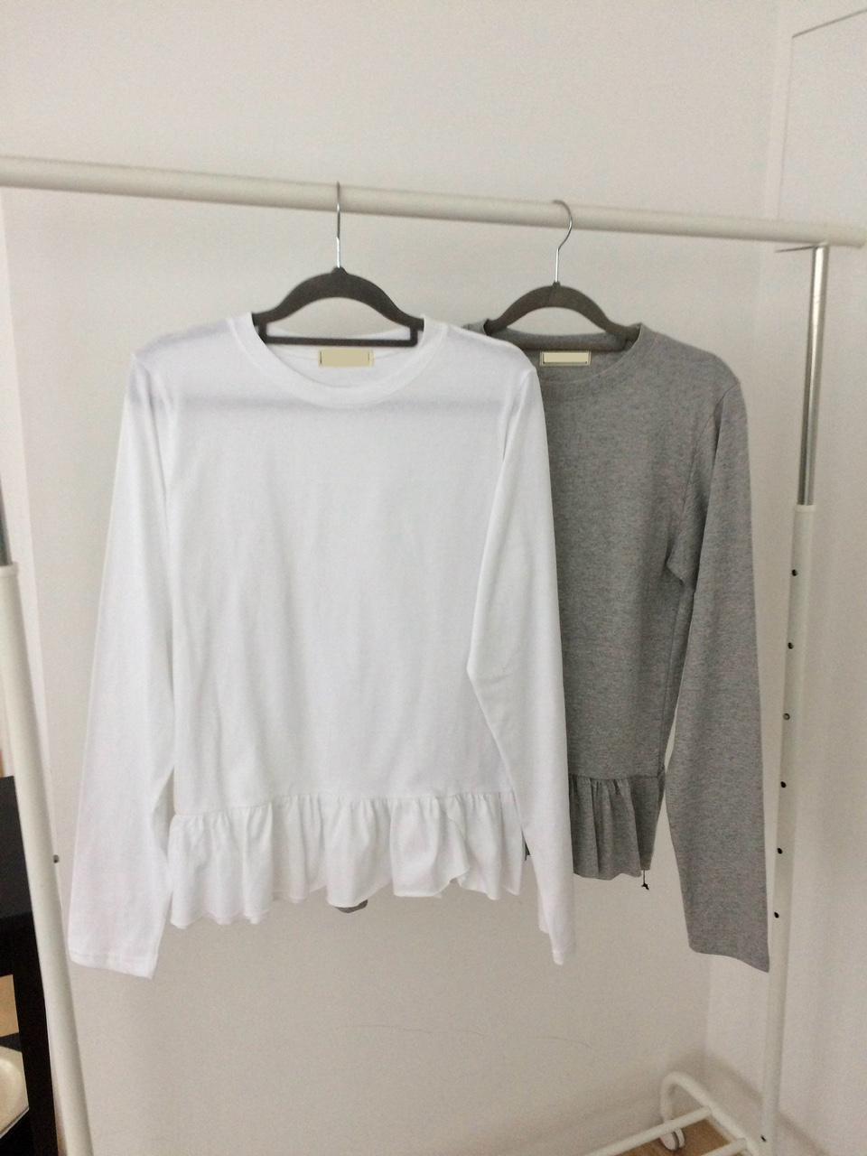 모브앤로지 레이어드 코튼 프릴 긴팔 티셔츠 (3color)