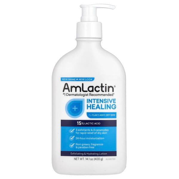 AmLactin, 인텐시브 힐링, 각질 제거 및 수분 로션, 향료 무함유, 400g(14.1oz)
