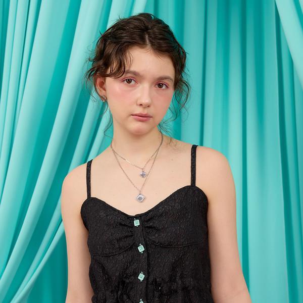BUTTON BUSTIER TOP / black