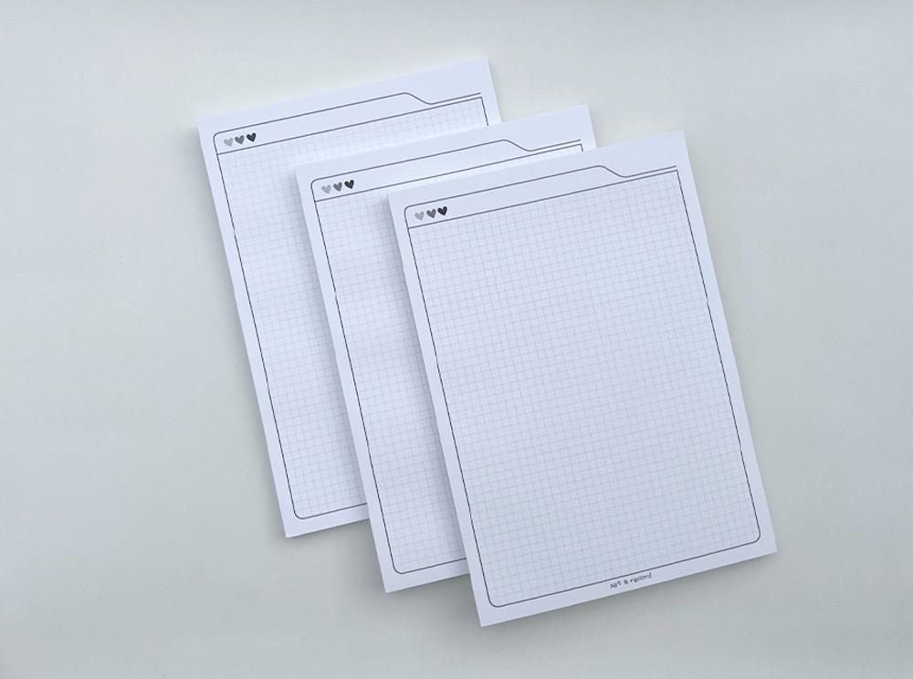 셋어레코드 A5 스페이스 블랙 세로형 모눈노트 노트패드 떡메모지