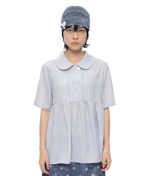 YB x Oliwa Big Button Dot Blouse