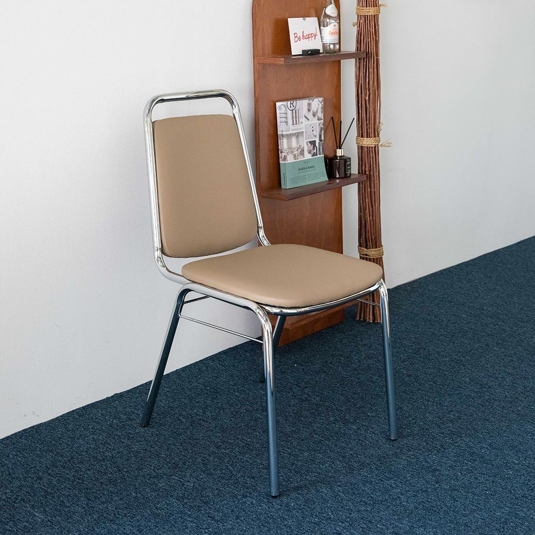 C2572 레바카 체어 인테리어 커피숍 식당 식탁 업소용 카페의자 가죽 철제 실버 인테리어 포인트 의자