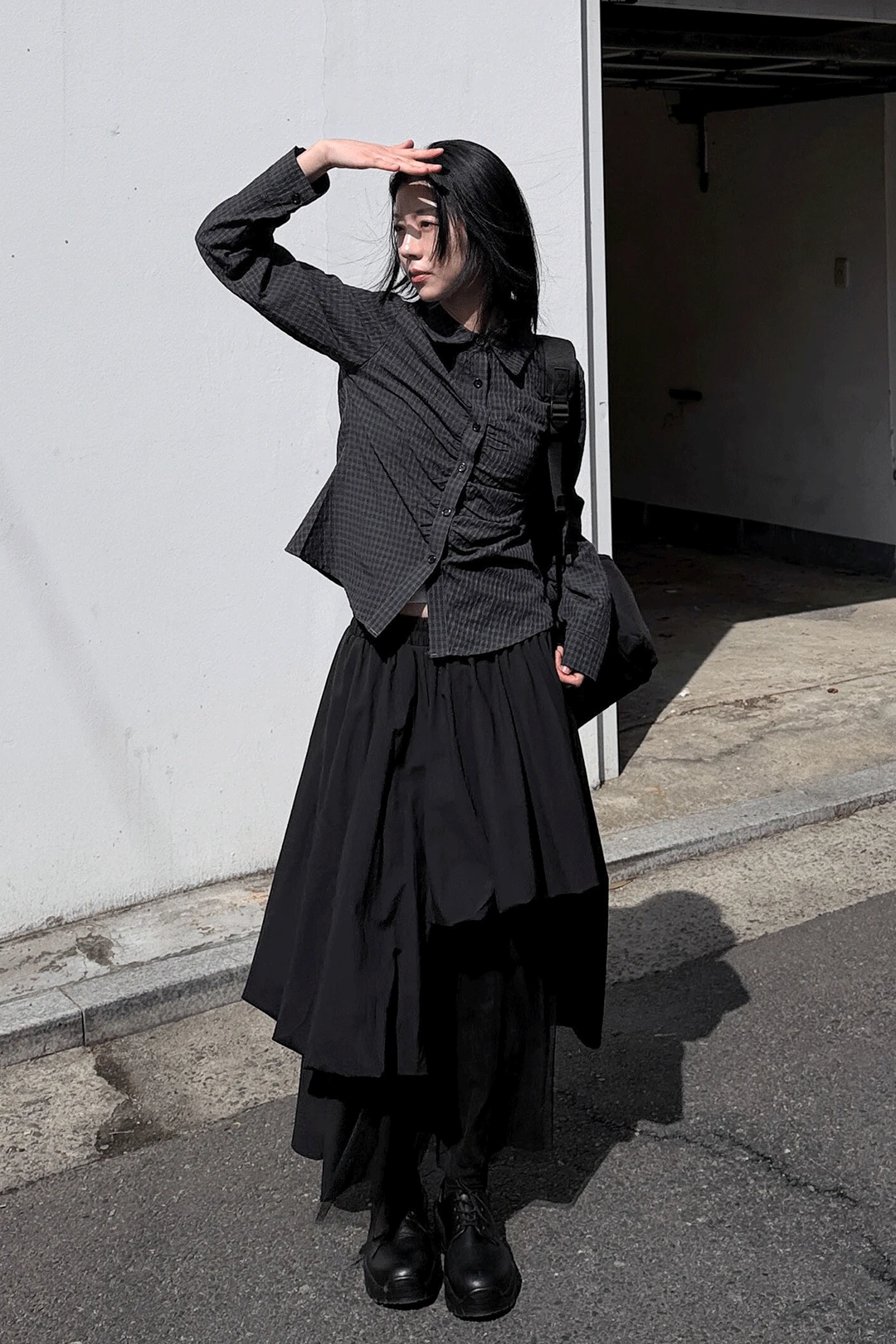 MESH LAYERED LONG SKIRT