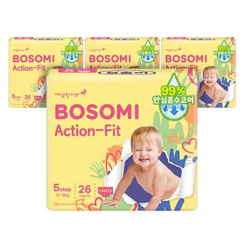 보솜이 NEW 액션핏 팬티형 기저귀 남여공용, 특대형(XL), 104매 - 팬티형 | 쿠팡