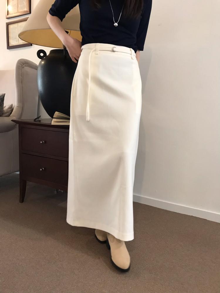 핏 울스커트 맥시스커트 H라인 롱 스커트